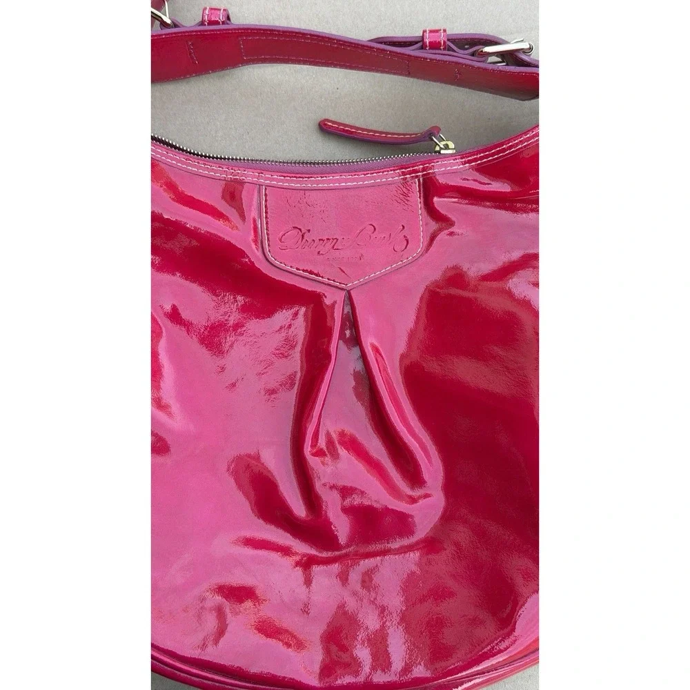 Dooney‎ & Bourke Pink Patent Leather Hobo Shoulder Bag PH360 MJ